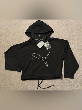 NWT Puma Cropped Hoodie - Black - XS